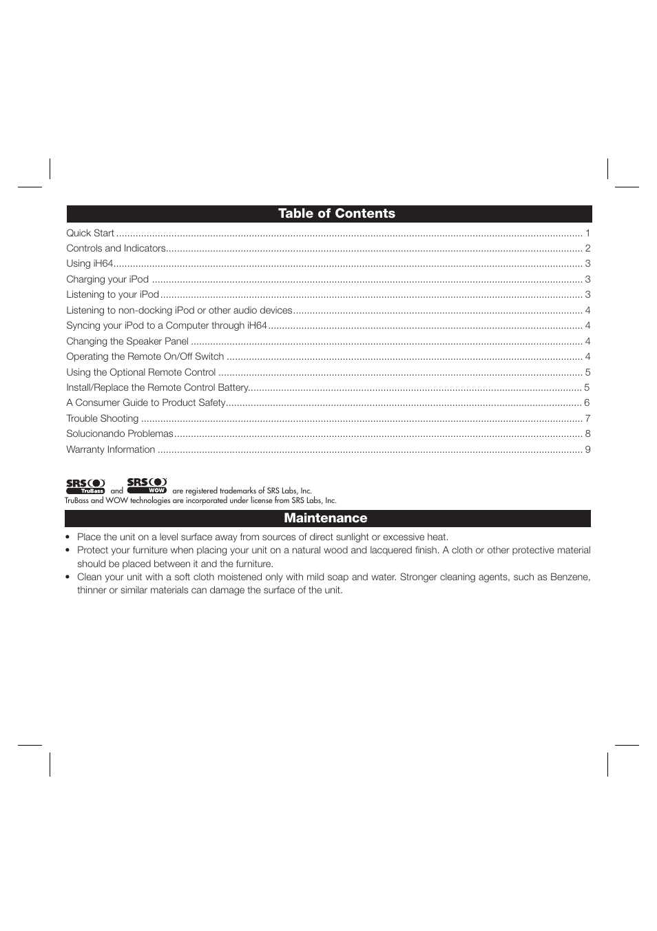iHome iH64 User Manual | Page 2 / 12