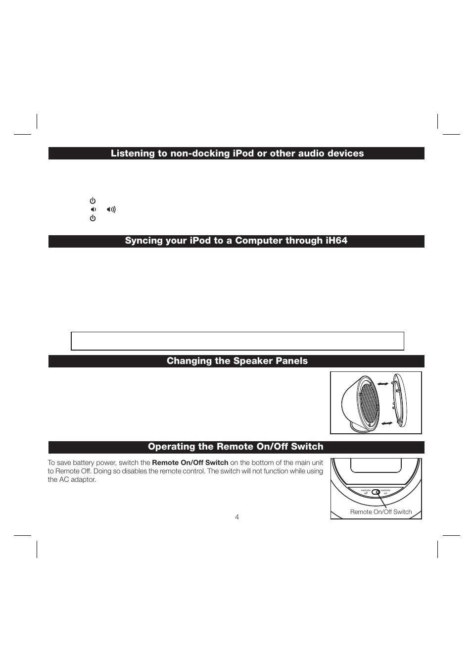 Syncing your ipod to a computer through ih64 | iHome iH64 User Manual | Page 7 / 12