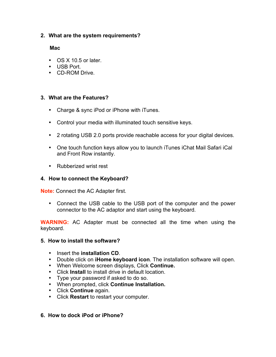 iHome IH-K231MS User Manual | Page 3 / 6