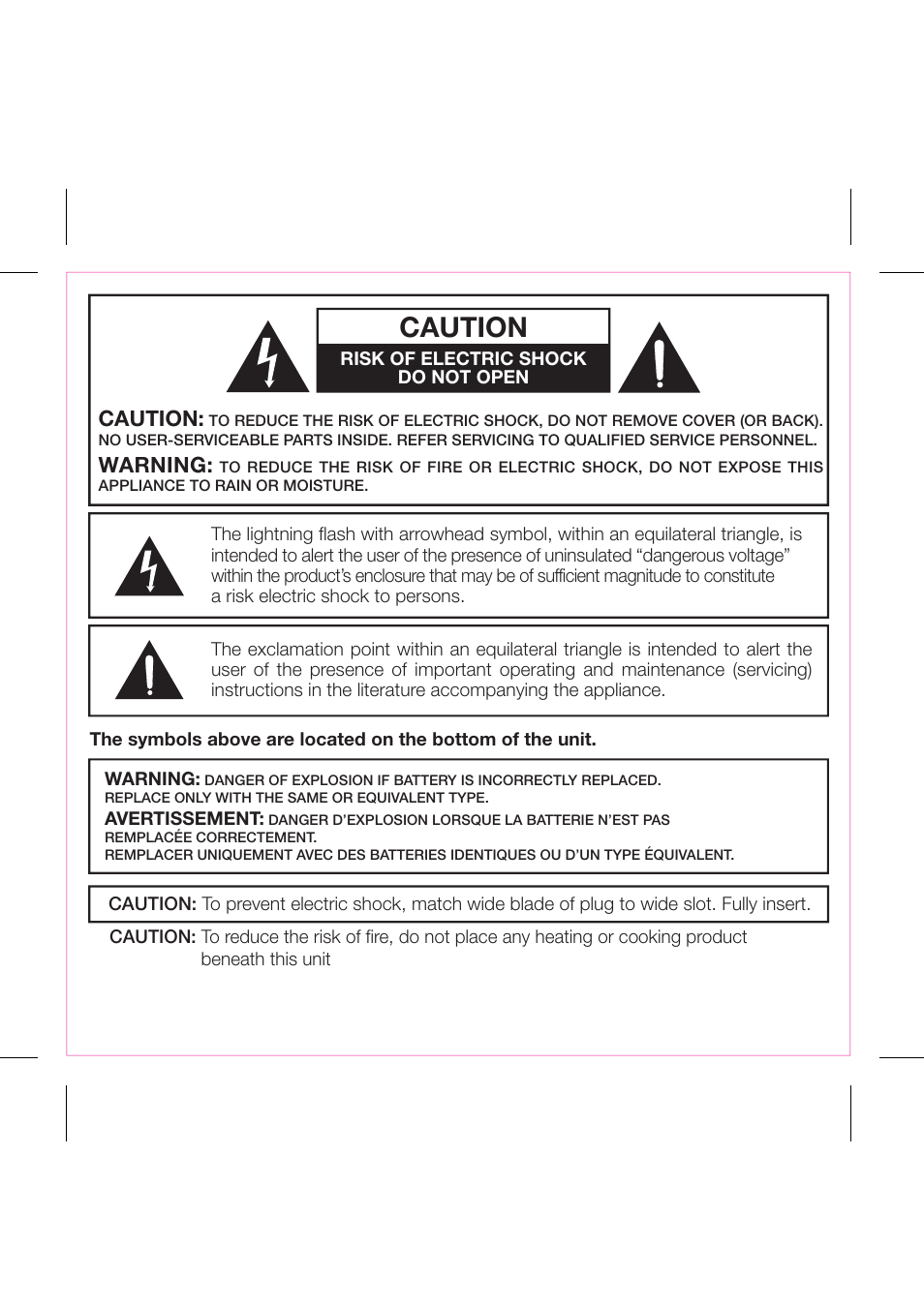 Caution, Warning | iHome iP99 User Manual | Page 3 / 14