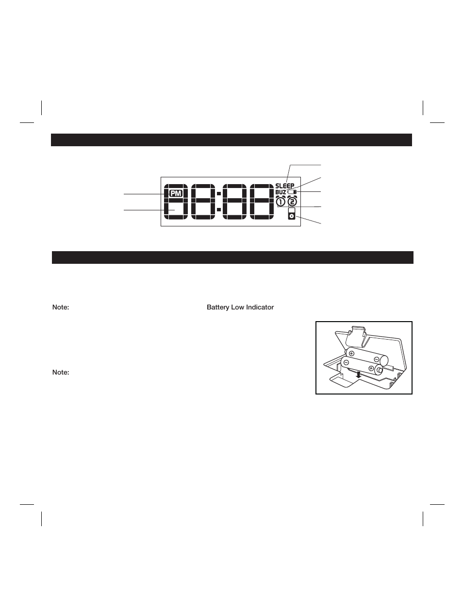 Installing/replacing clock backup batteries, Display | iHome IP23 User Manual | Page 6 / 12