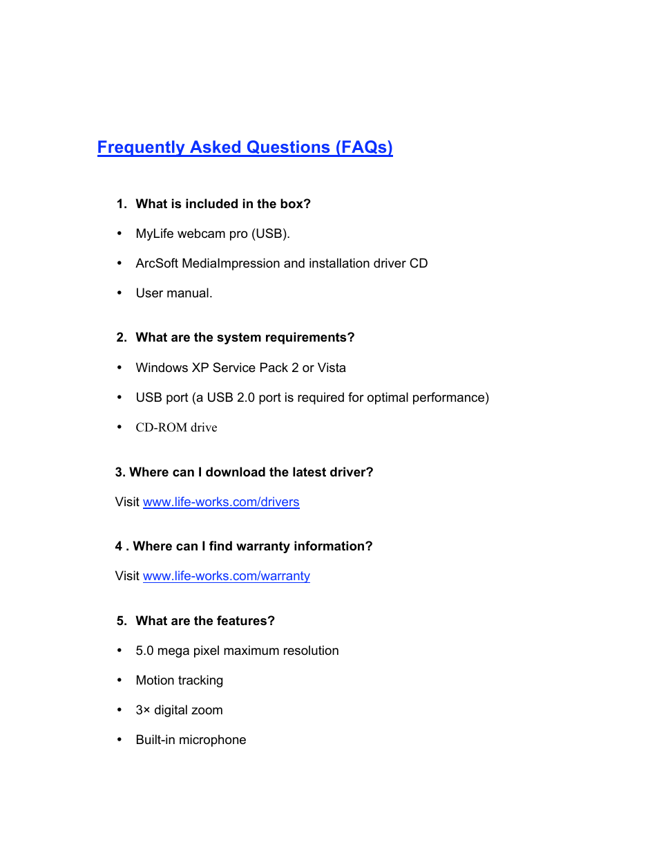 Frequently asked questions (faqs) | iHome MyLife IH-W311NN User Manual | Page 2 / 7