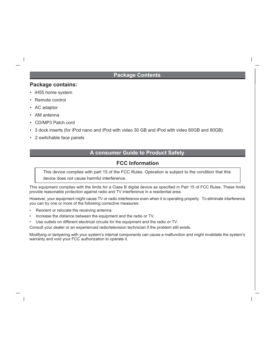 iHome iH55 User Manual | Page 3 / 14