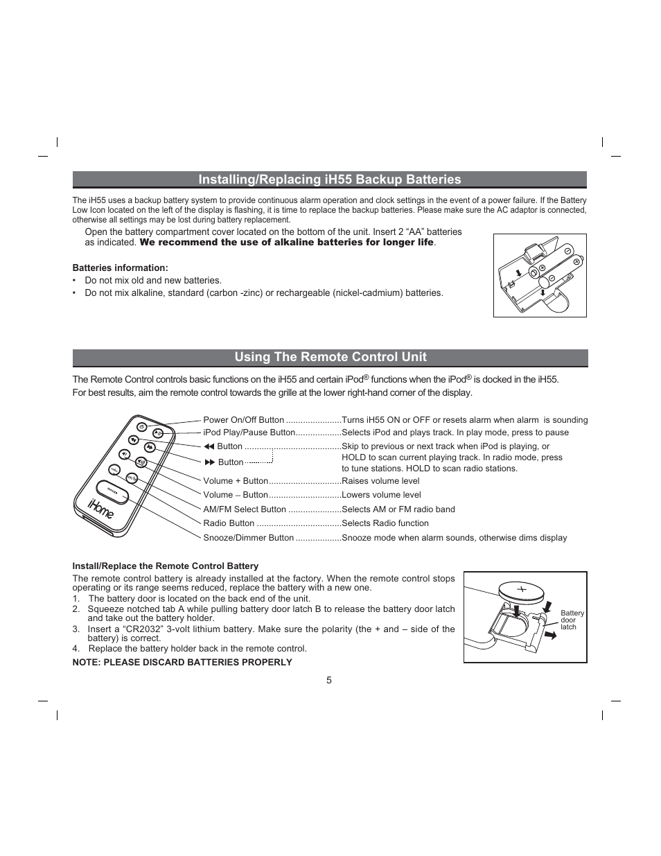 iHome iH55 User Manual | Page 8 / 14