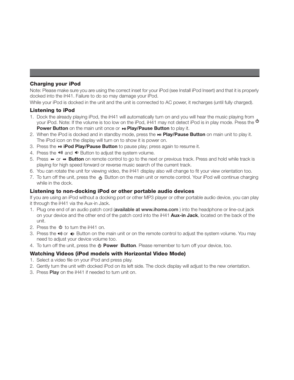 iHome iH41 User Manual | Page 7 / 12