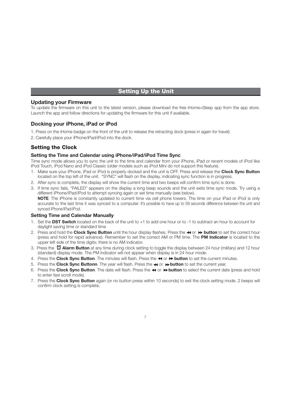 Setting up the unit | iHome ID28 User Manual | Page 10 / 17