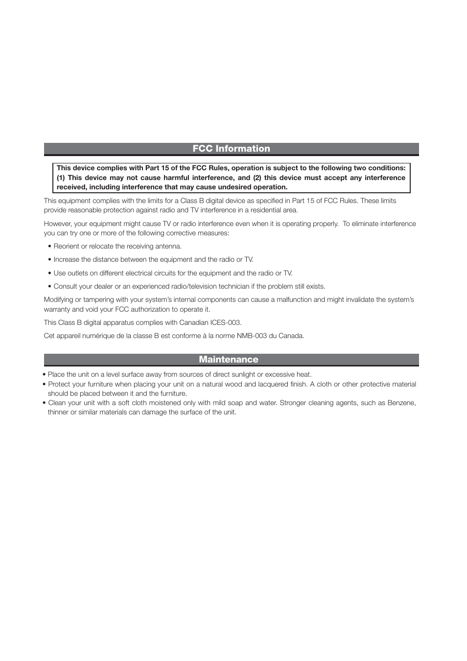 Maintenance fcc information | iHome ID28 User Manual | Page 3 / 17