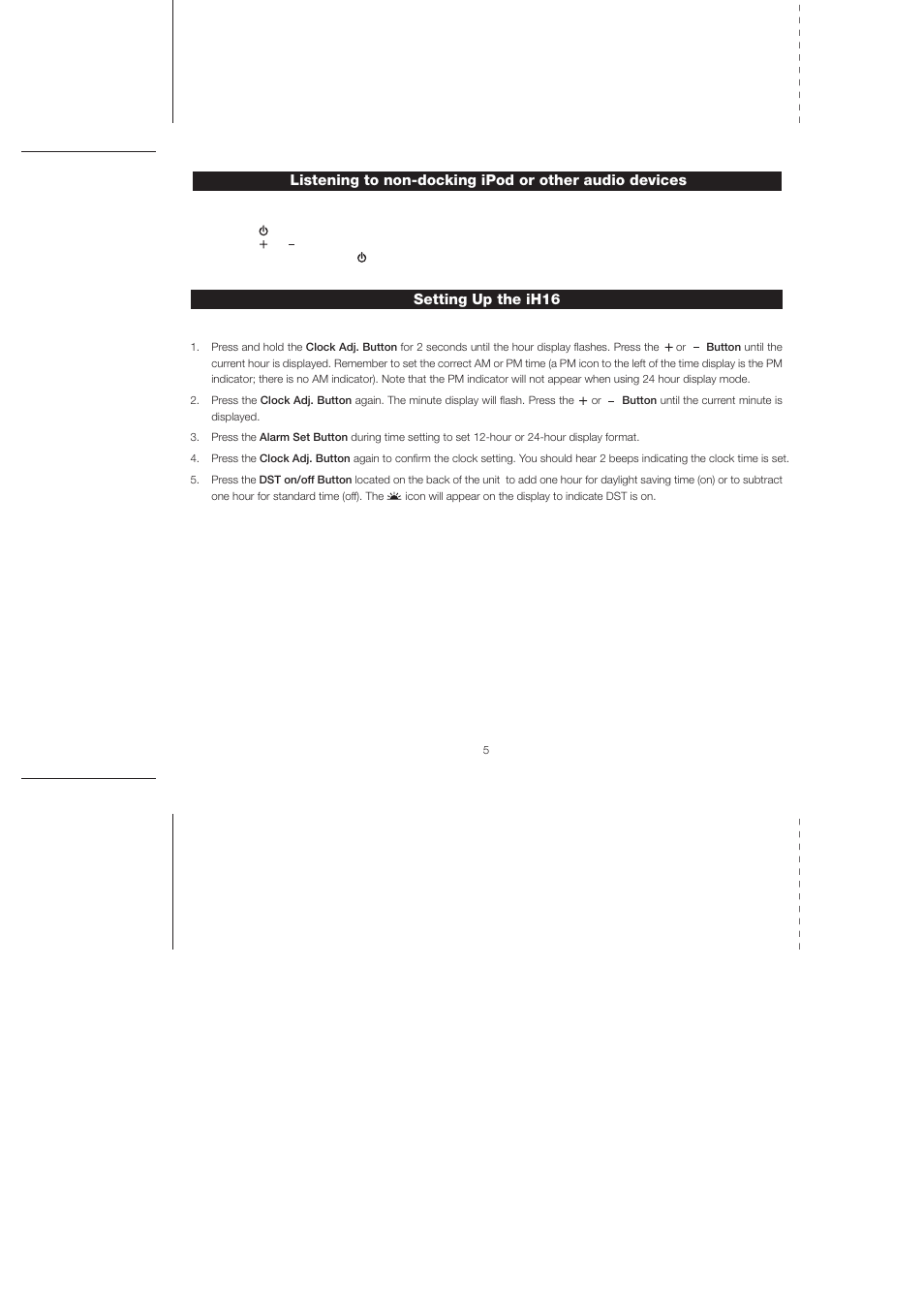 Setting up the ih16 | iHome iH16 User Manual | Page 8 / 14