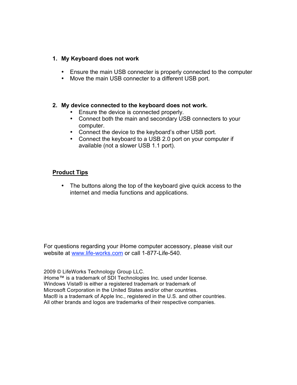 iHome IH-K210MB User Manual | Page 3 / 3
