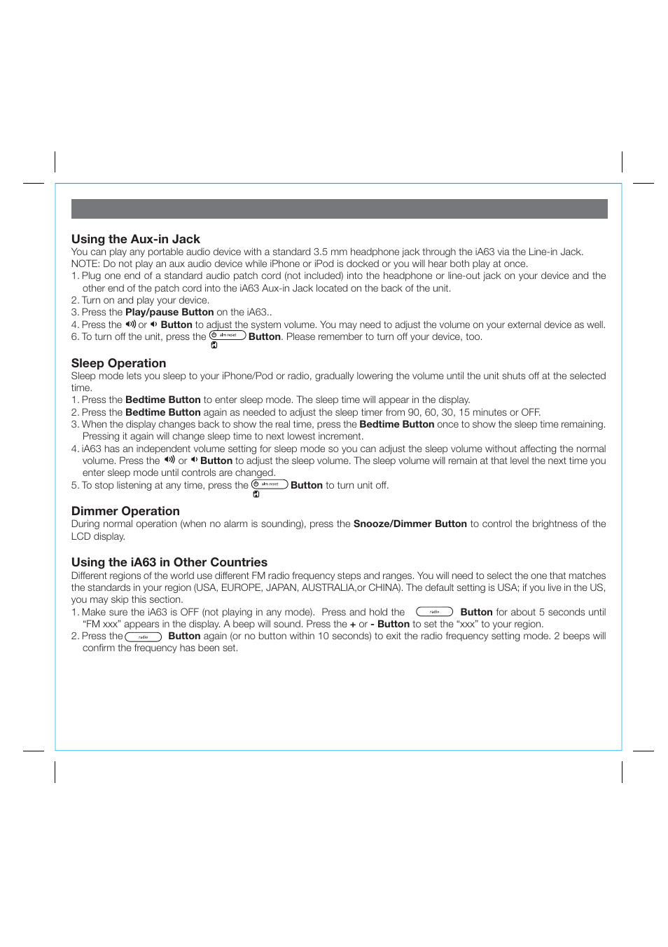 Setting up the ia63 | iHome IA63 User Manual | Page 10 / 14