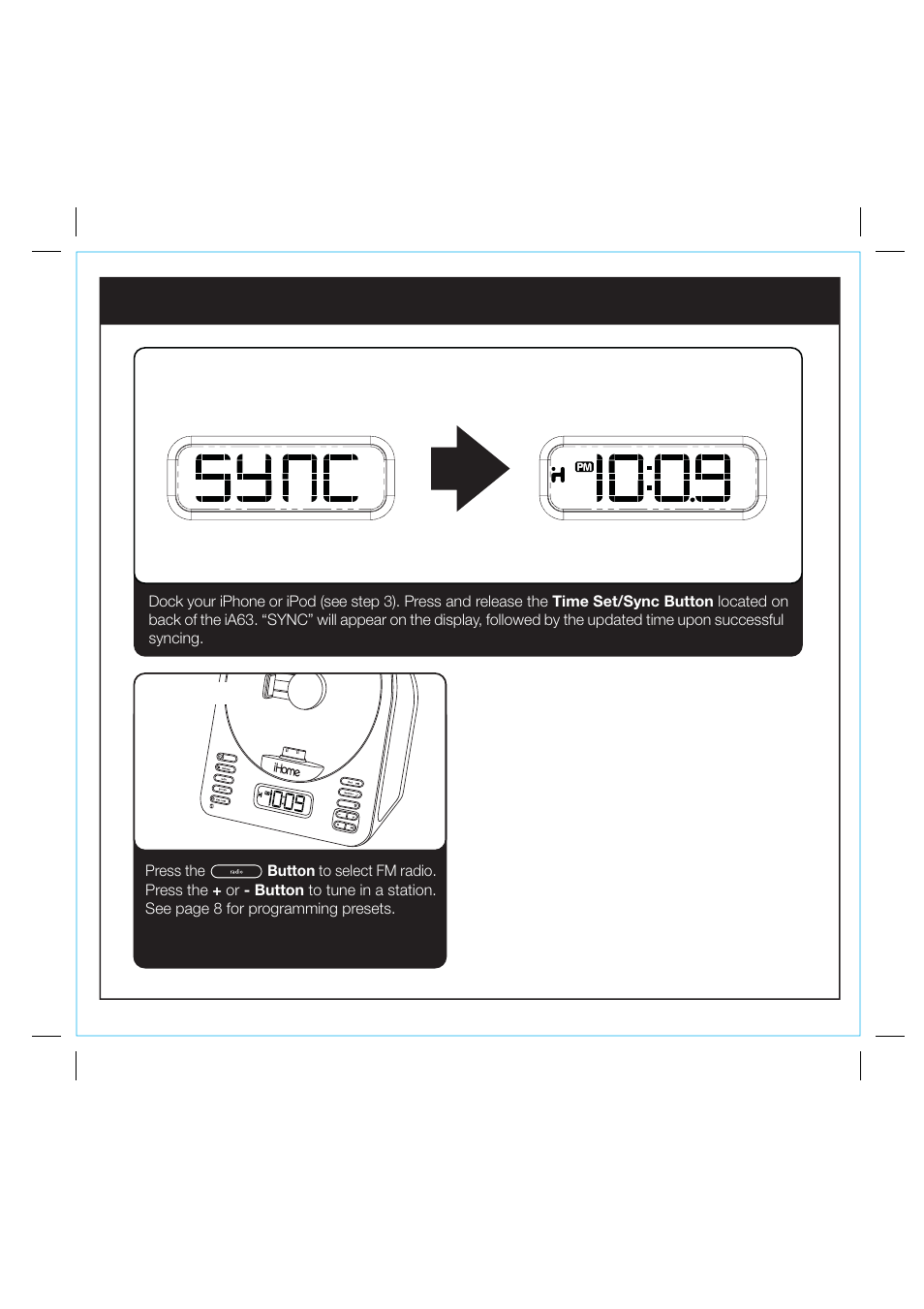 Quick start | iHome IA63 User Manual | Page 5 / 14