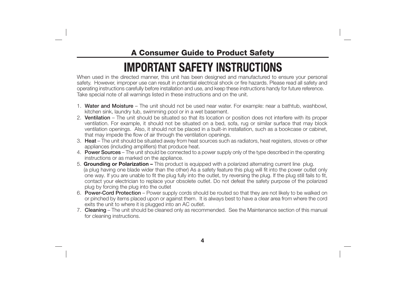 A consumer guide to product safety | iHome iH36 User Manual | Page 5 / 21