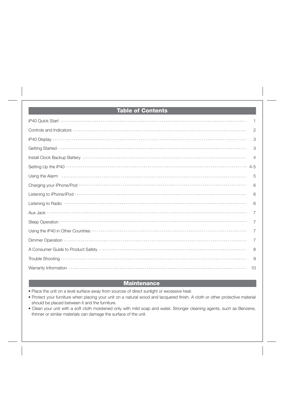 iHome iP40 User Manual | Page 2 / 14