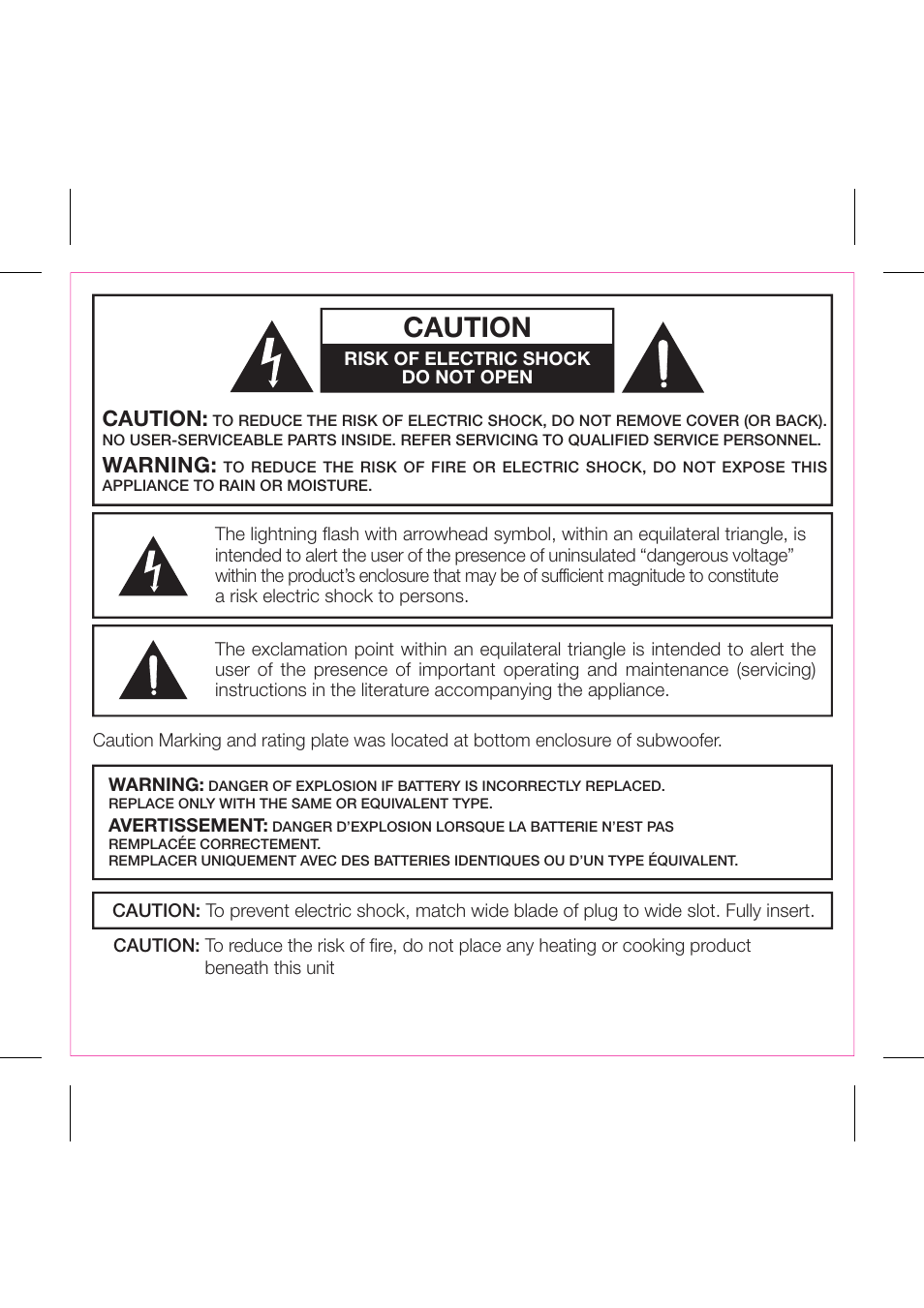 Caution, Warning | iHome iH51 User Manual | Page 3 / 17