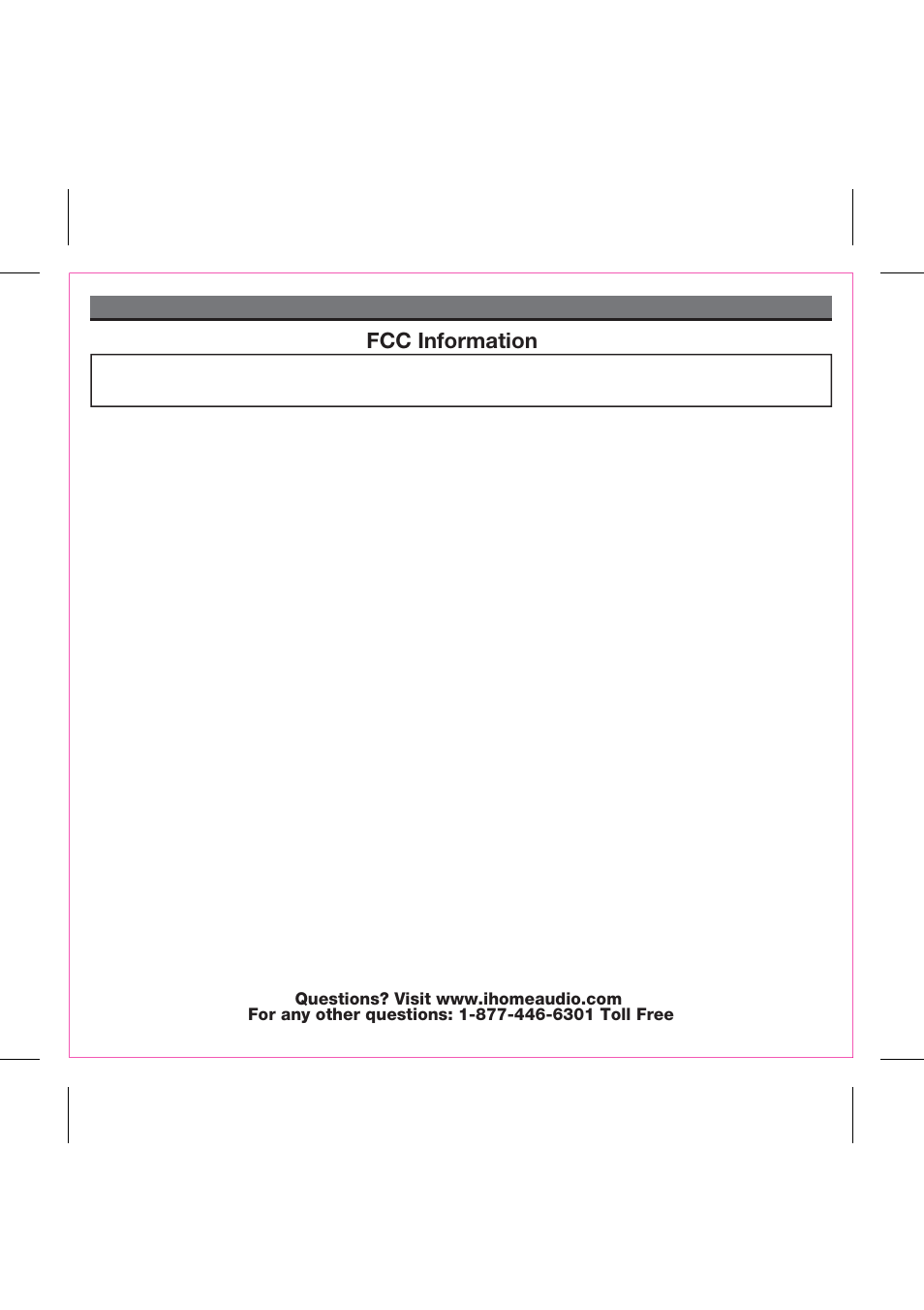 Fcc information, Battery information, A consumer guide to product safety | iHome iP51 User Manual | Page 5 / 15