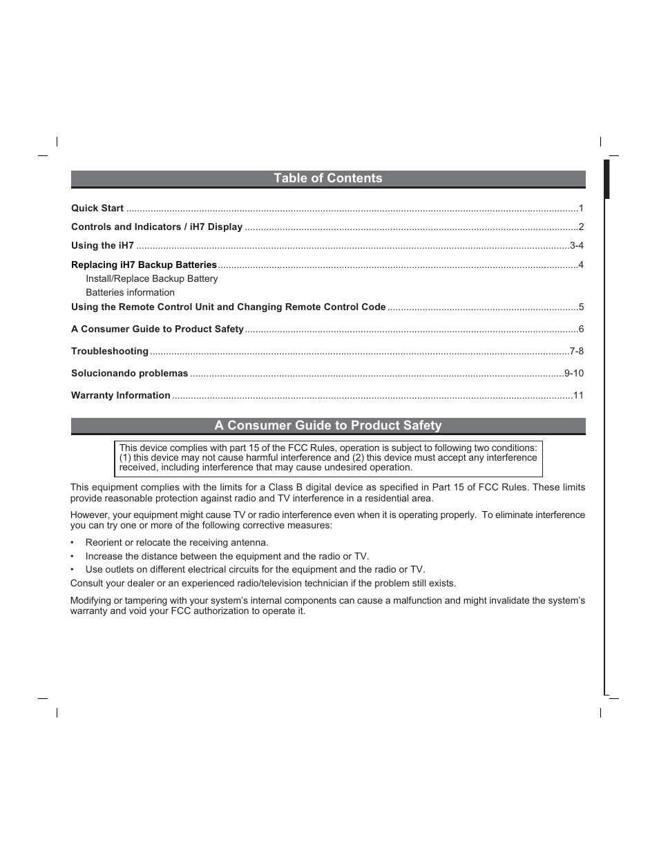 iHome iH7 User Manual | Page 2 / 13