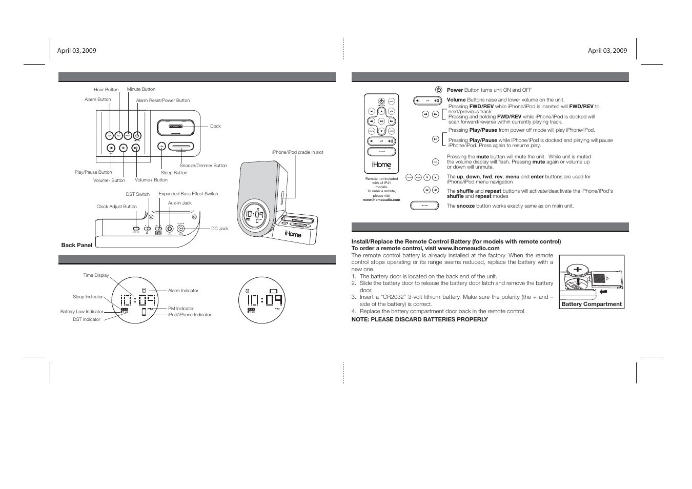 iHome iP41 User Manual | Page 4 / 12