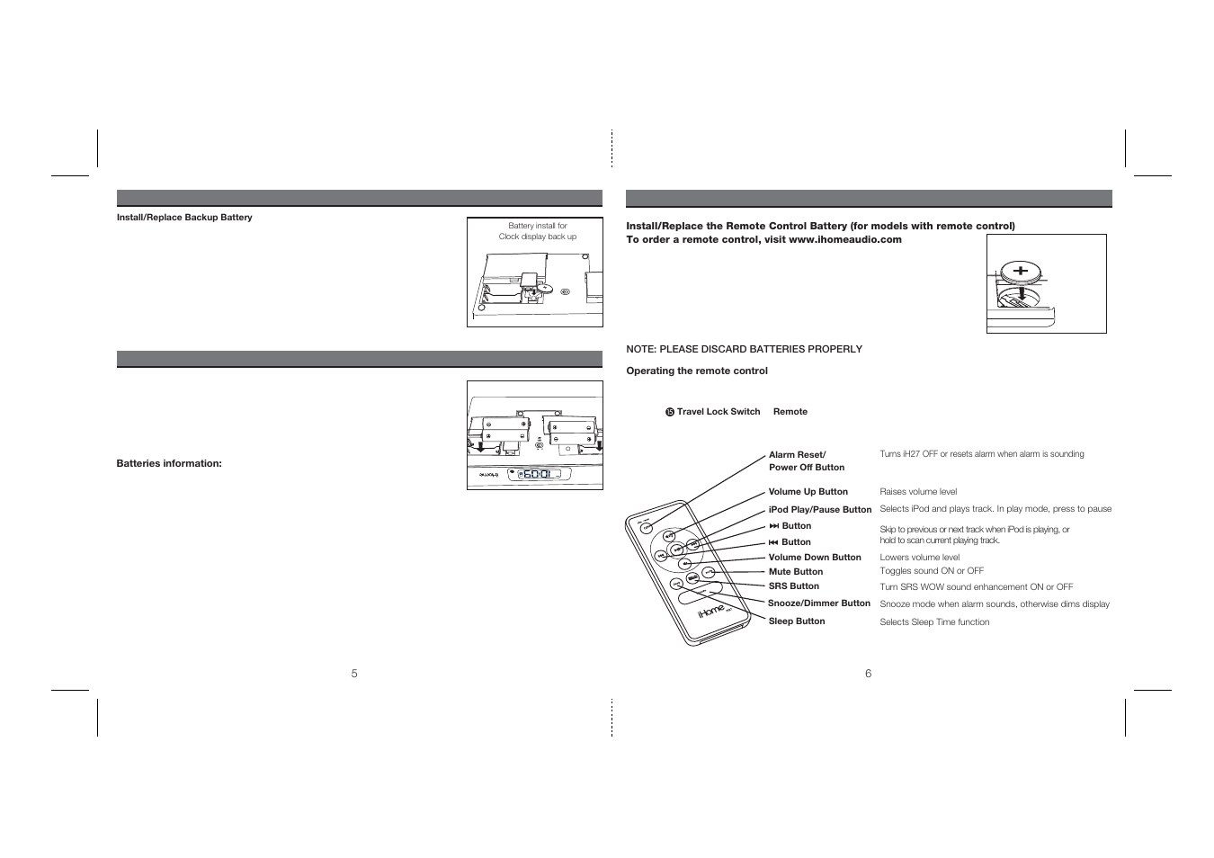 Ih27 ib 6 | iHome iH27 User Manual | Page 7 / 14