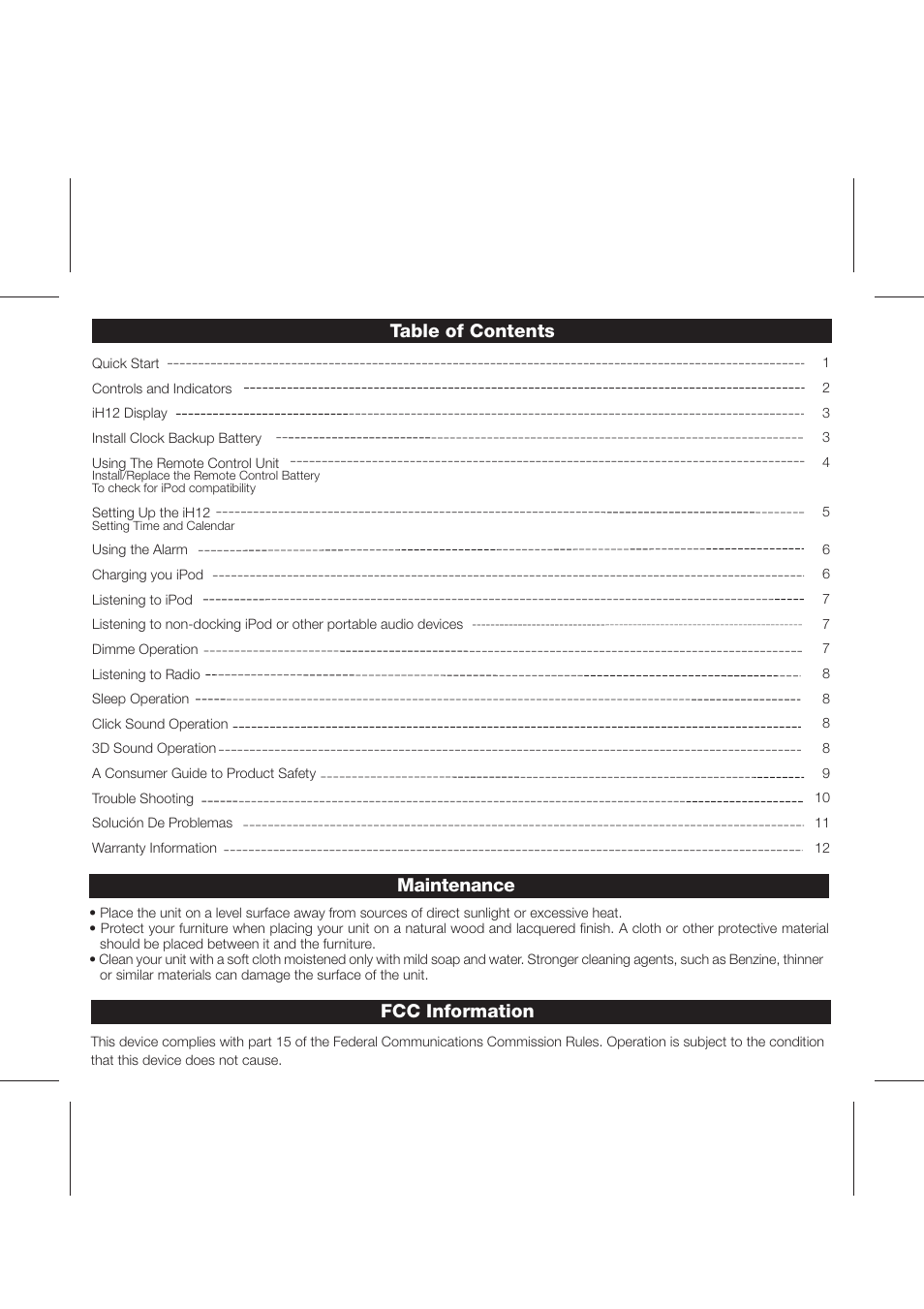 iHome iH12 User Manual | Page 2 / 14