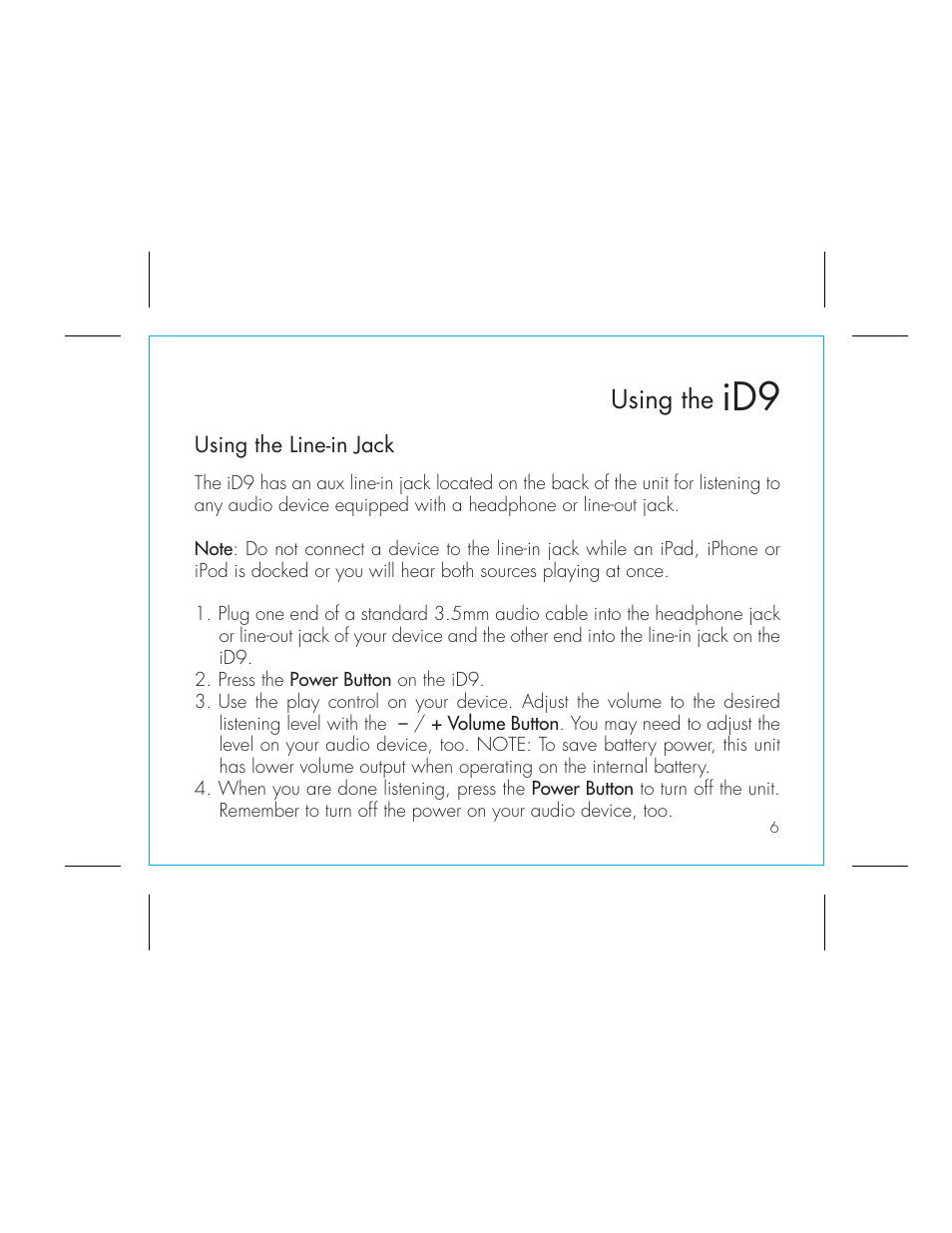 Using the | iHome ID9 User Manual | Page 10 / 16