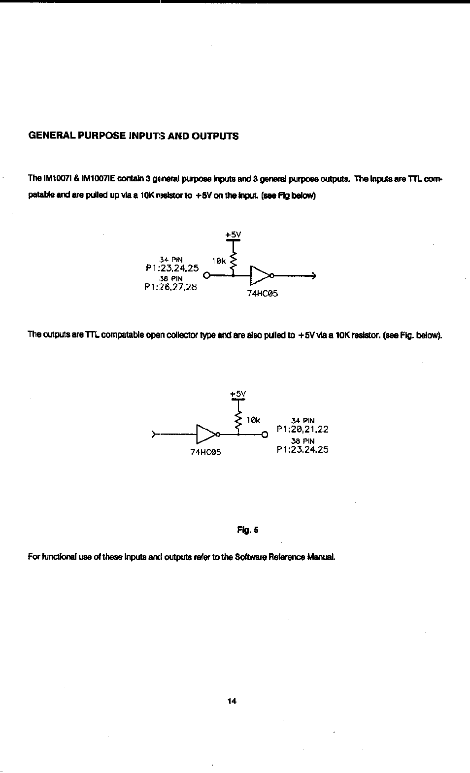 General purpose inputs and outputs | Intelligent Motion Systems IM1007 I/IE User Manual | Page 19 / 32