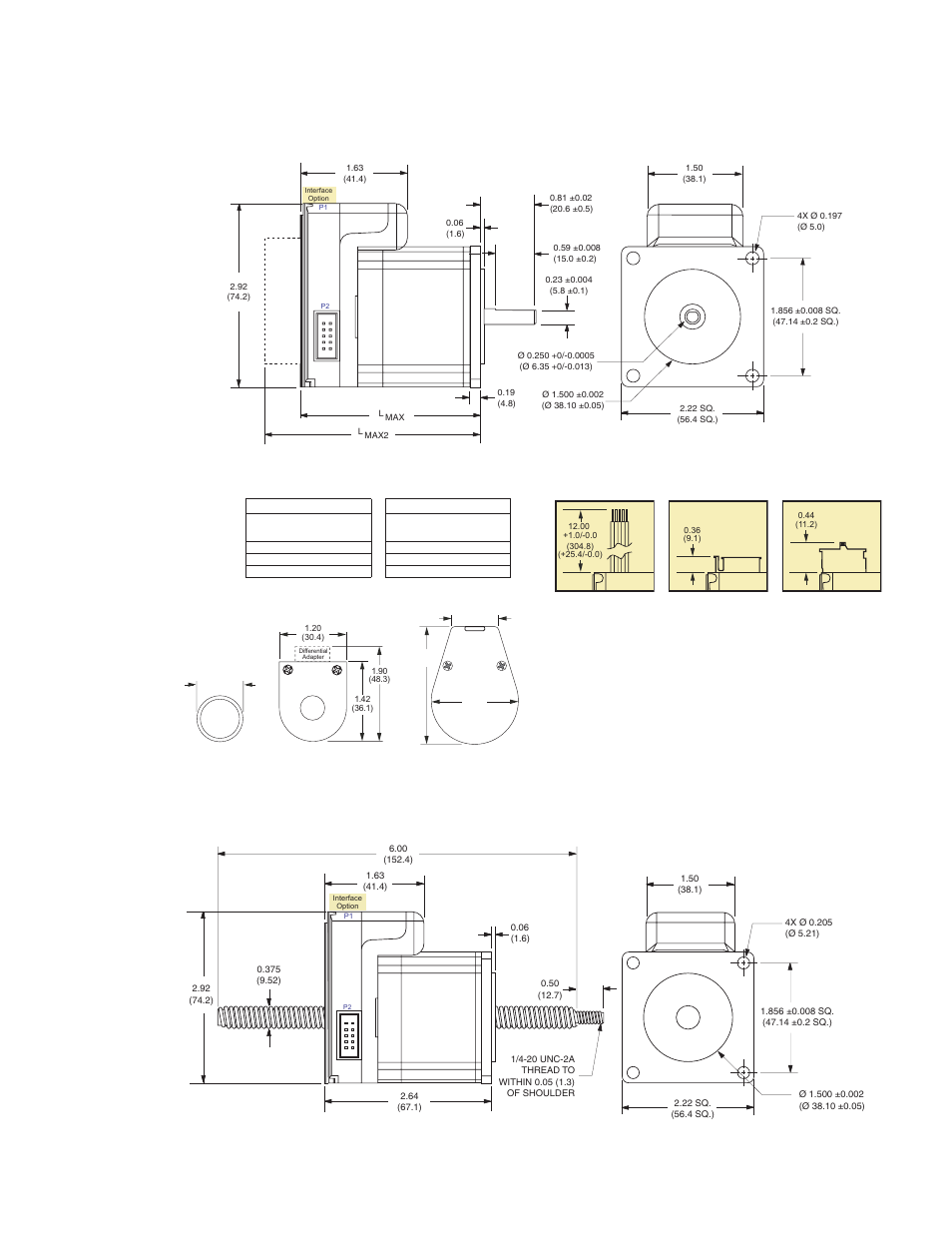 Mdrive23 microstepping – mechanical specifications, Linear actuator mdrive23, Dimensions in inches (mm) | Intelligent Motion Systems MDrive23 User Manual | Page 5 / 6