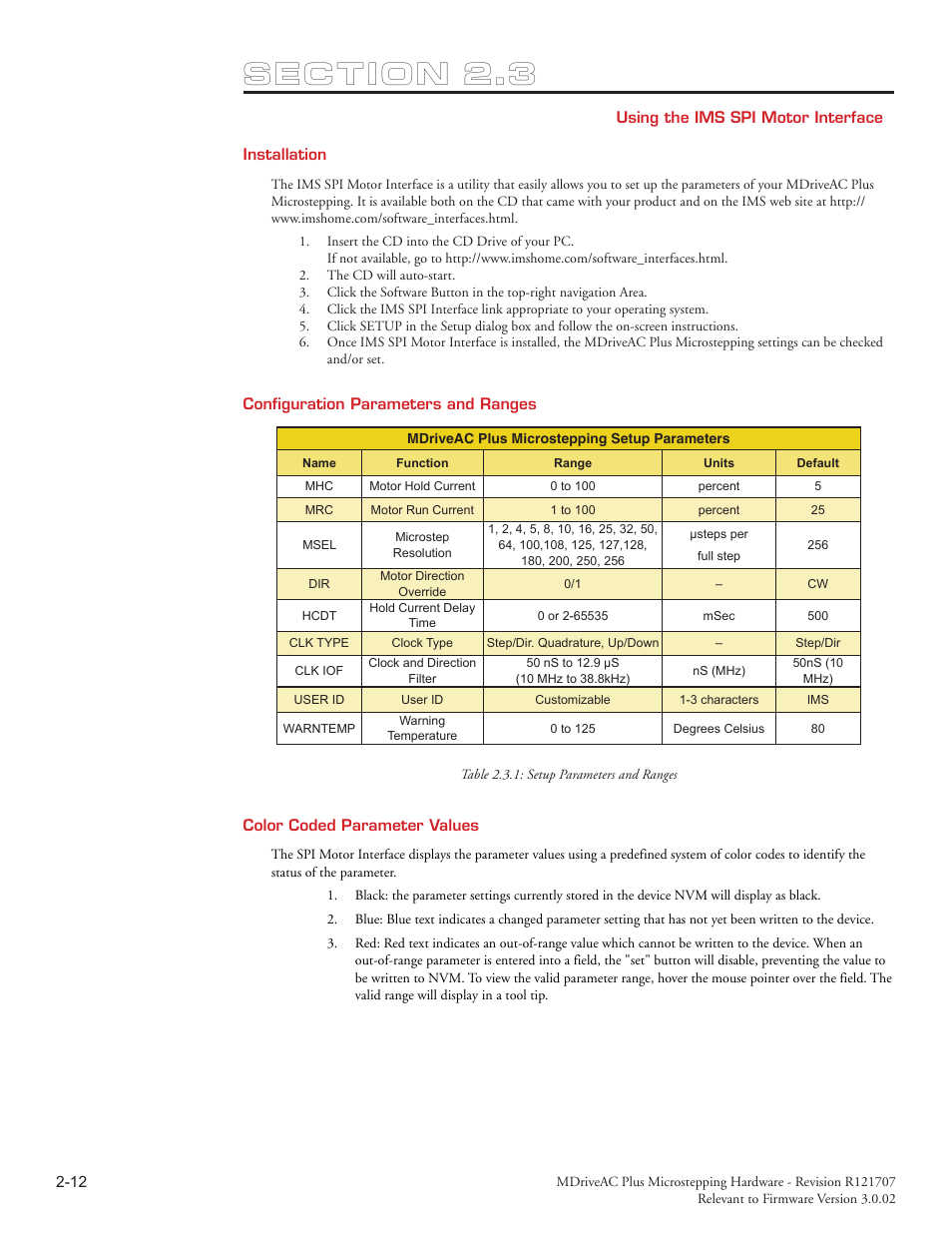 Intelligent Motion Systems MDriveAC User Manual | Page 39 / 79