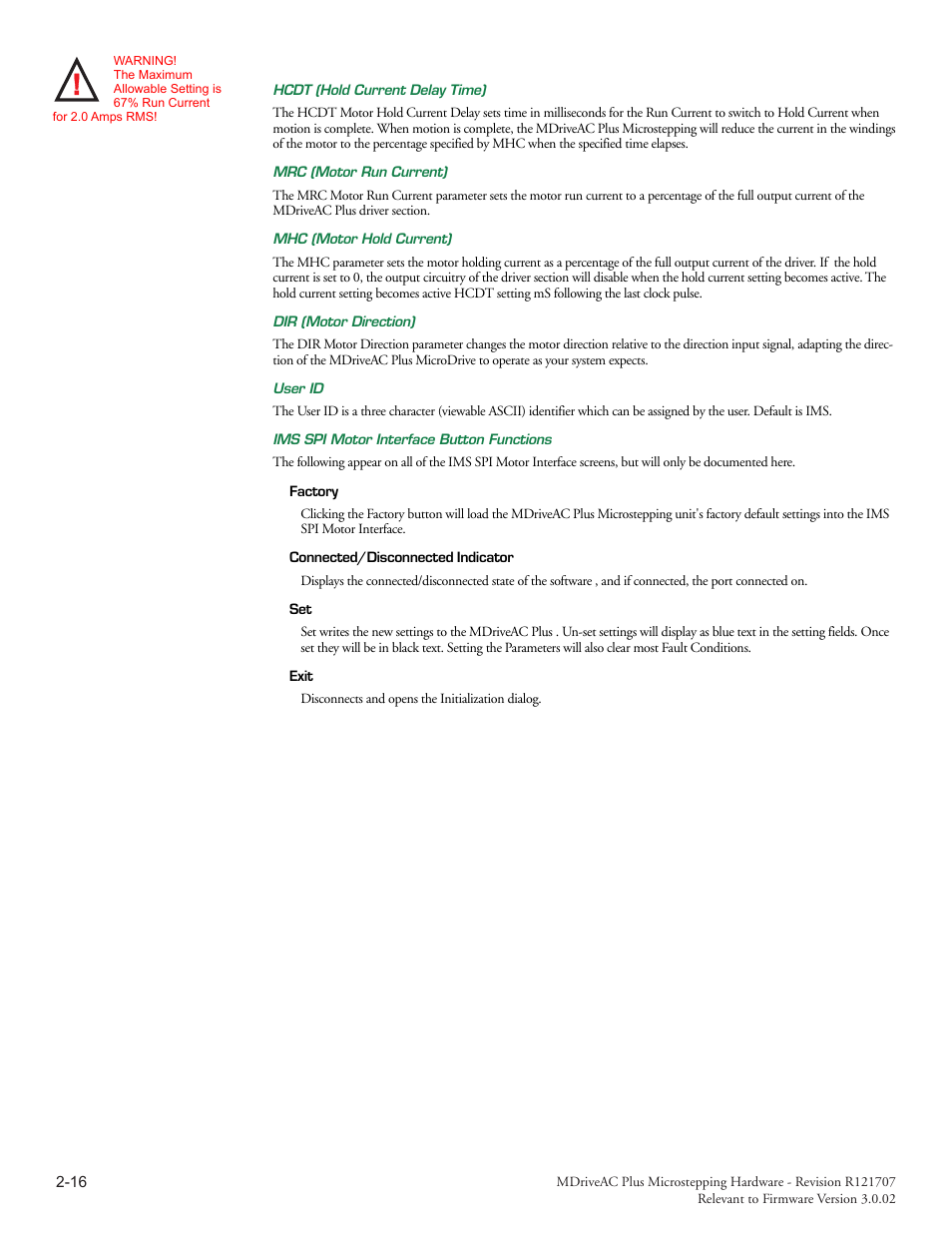 Intelligent Motion Systems MDriveAC User Manual | Page 43 / 79