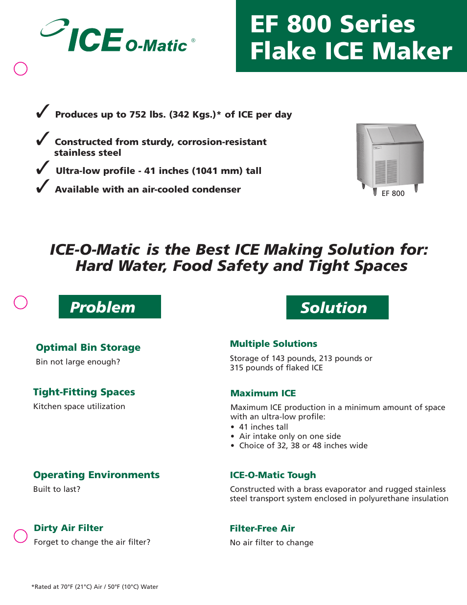 Ice-O-Matic EF 800 User Manual | 2 pages