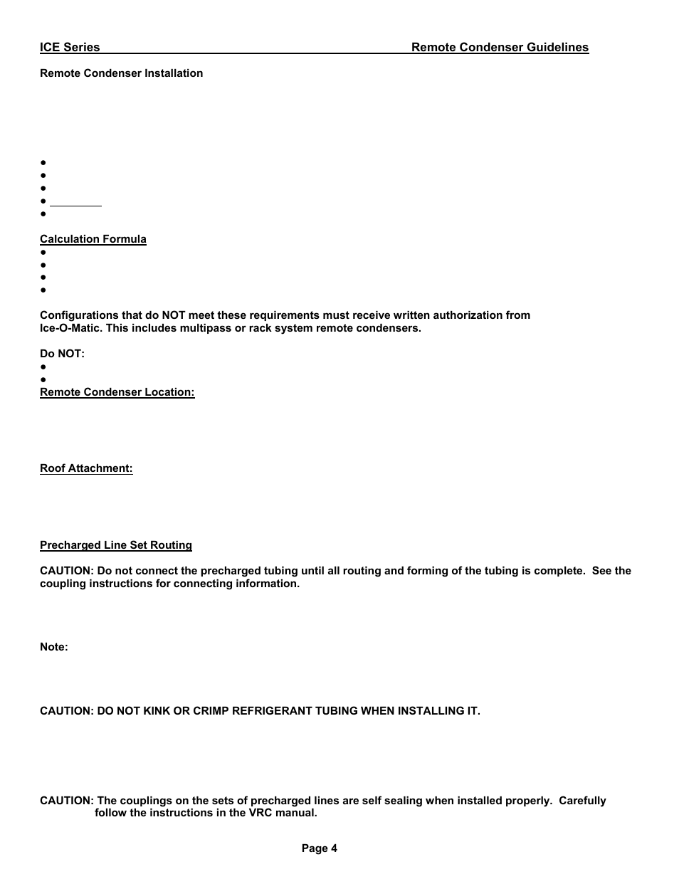 Remote condenser installation | Ice-O-Matic ICE0520 User Manual | Page 10 / 26