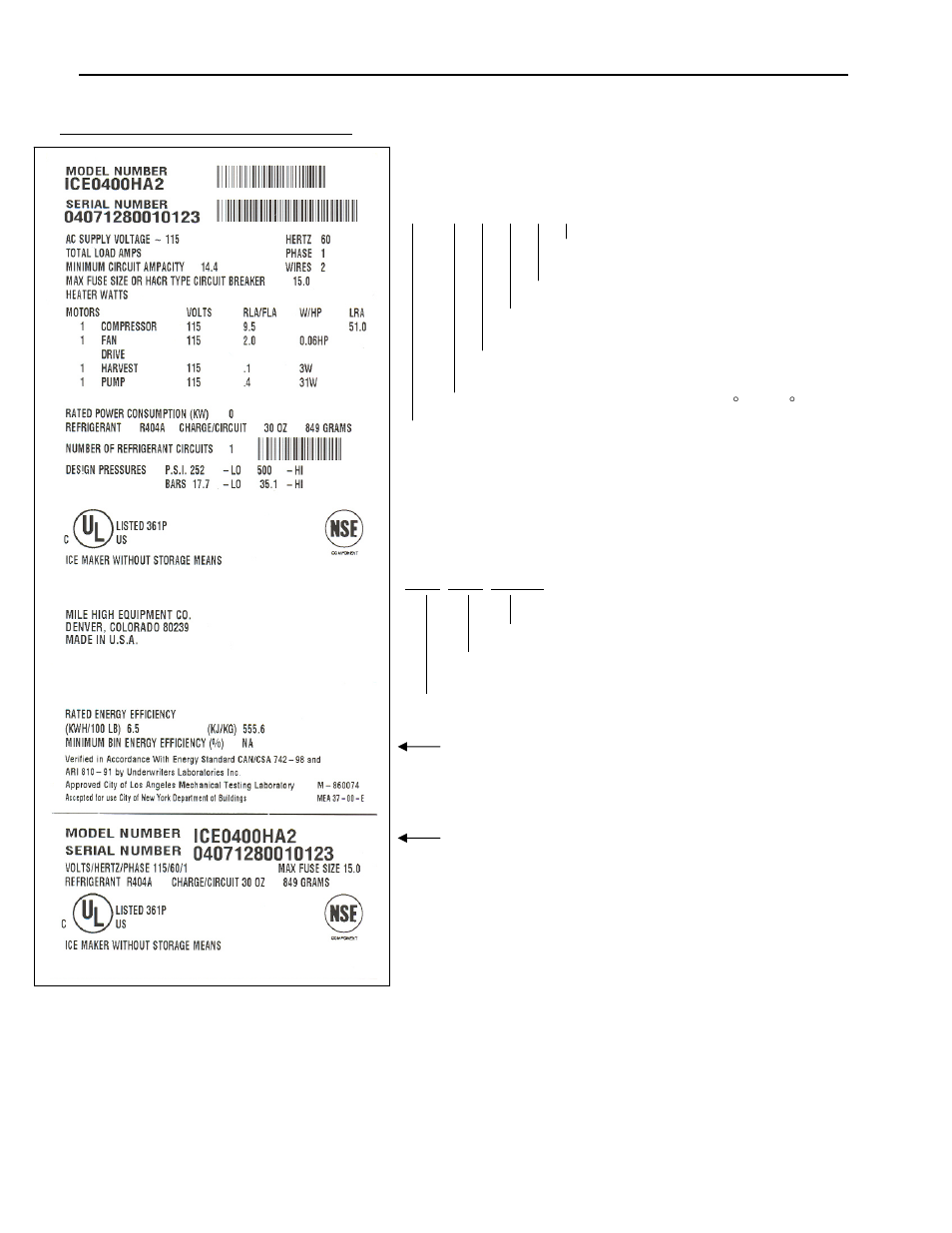 Model and serial number format | Ice-O-Matic ICE0520 User Manual | Page 7 / 26