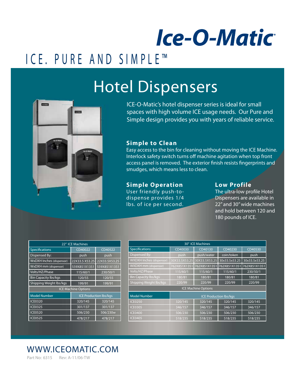 Ice-O-Matic ICE0325 User Manual | 1 page