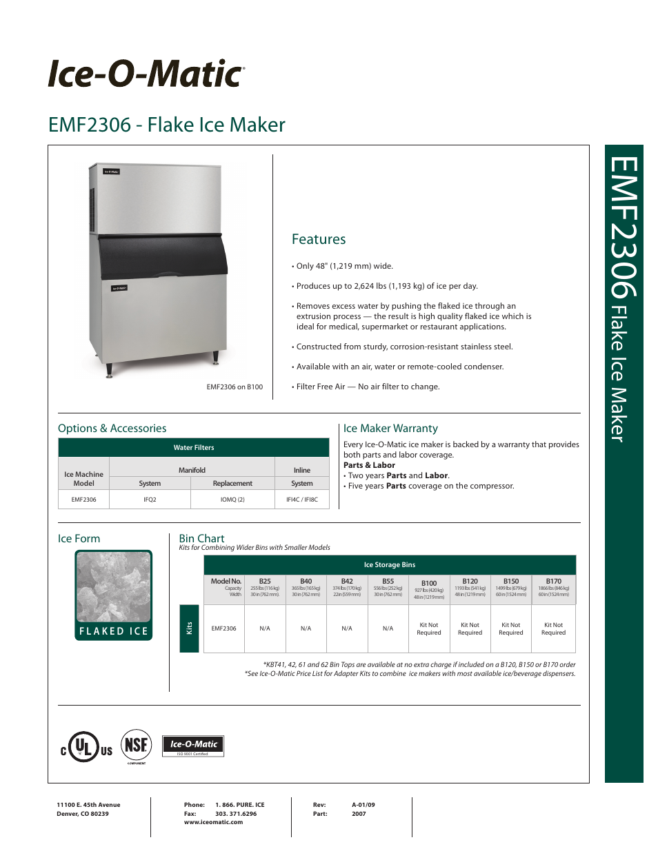 Ice-O-Matic EMF 2306 User Manual | 2 pages