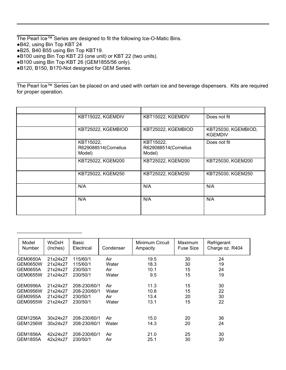 Gem models a/w for the installer | Ice-O-Matic Pearl Ice GEM 0650 User Manual | Page 11 / 45