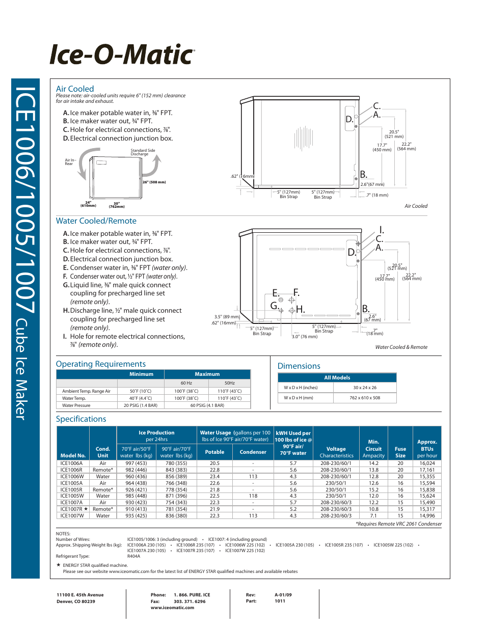 Cub e i ce m ak er, E. d. f. b, G. h | C. a, C. d. a | Ice-O-Matic ICE1007 User Manual | Page 2 / 2