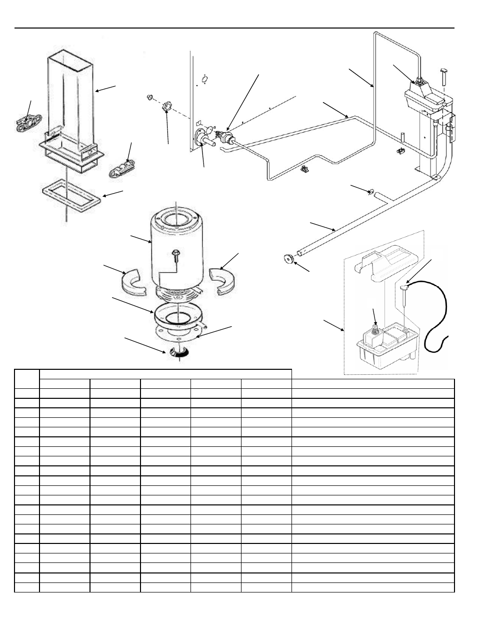 Mfi series service parts down chute/water system | Ice-O-Matic MFI1255 User Manual | Page 6 / 9