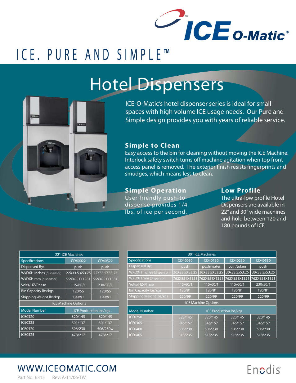 Ice-O-Matic ICE0320 User Manual | 1 page
