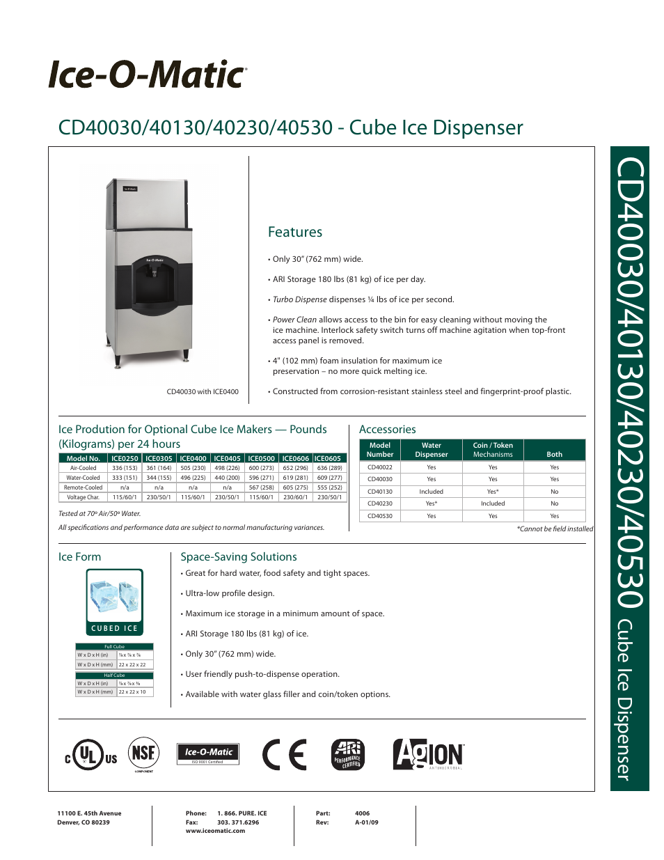 Ice-O-Matic CD40130 User Manual | 2 pages