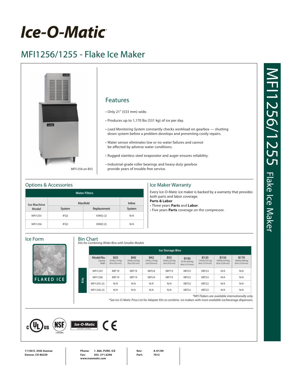 Ice-O-Matic MFI1256 User Manual | 2 pages