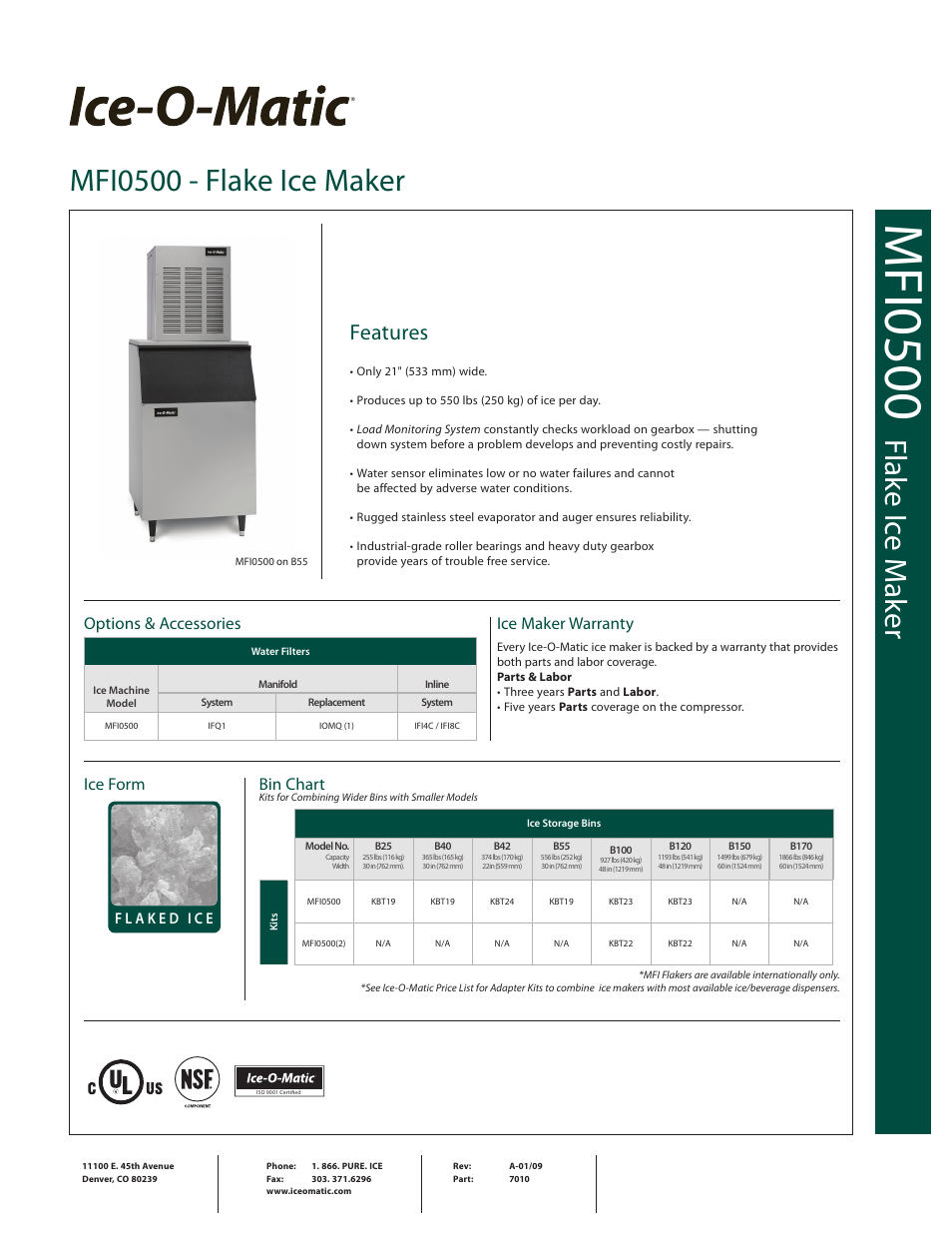 Ice-O-Matic MFI0500 User Manual | 2 pages