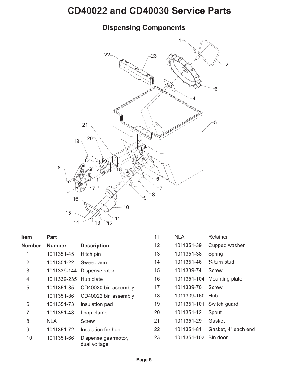 Dispensing components | Ice-O-Matic Hotel Dispenser CD 40030 Series User Manual | Page 8 / 12