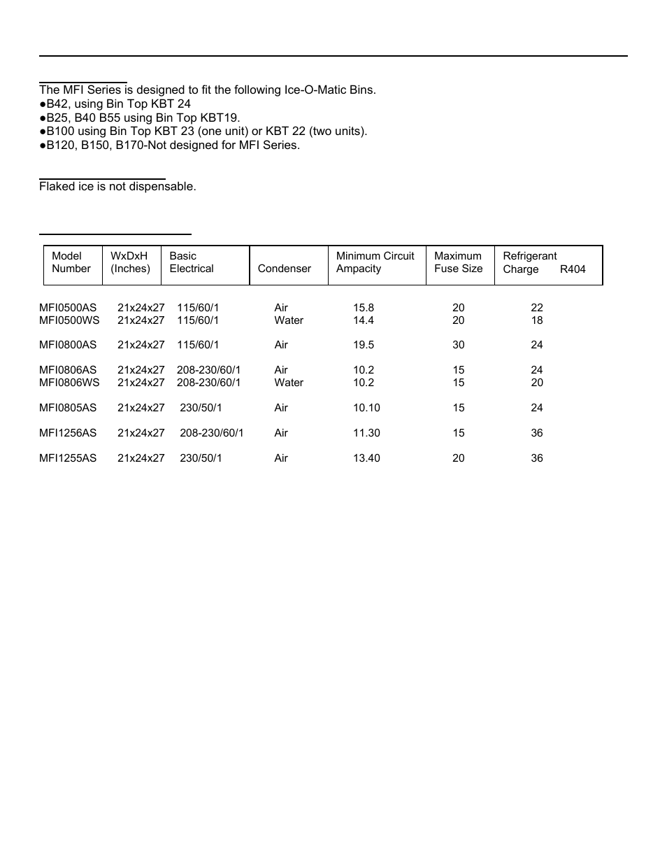 Mfi series for the installer | Ice-O-Matic MFI User Manual | Page 9 / 42