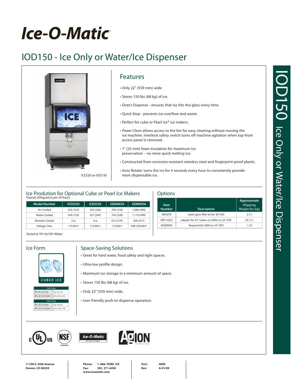Ice-O-Matic IOD150 User Manual | 2 pages