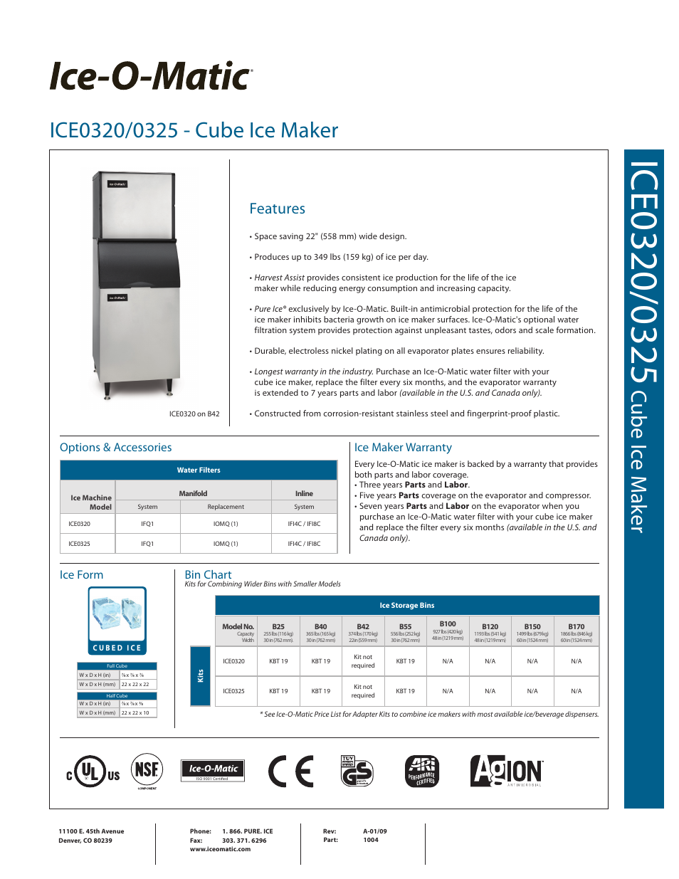 Ice-O-Matic ICE0320/0325 User Manual | 2 pages