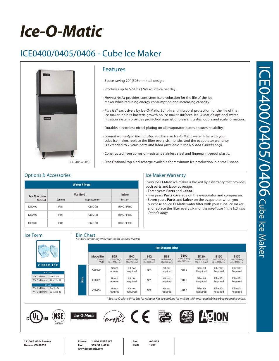 Ice-O-Matic ICE0406 User Manual | 2 pages