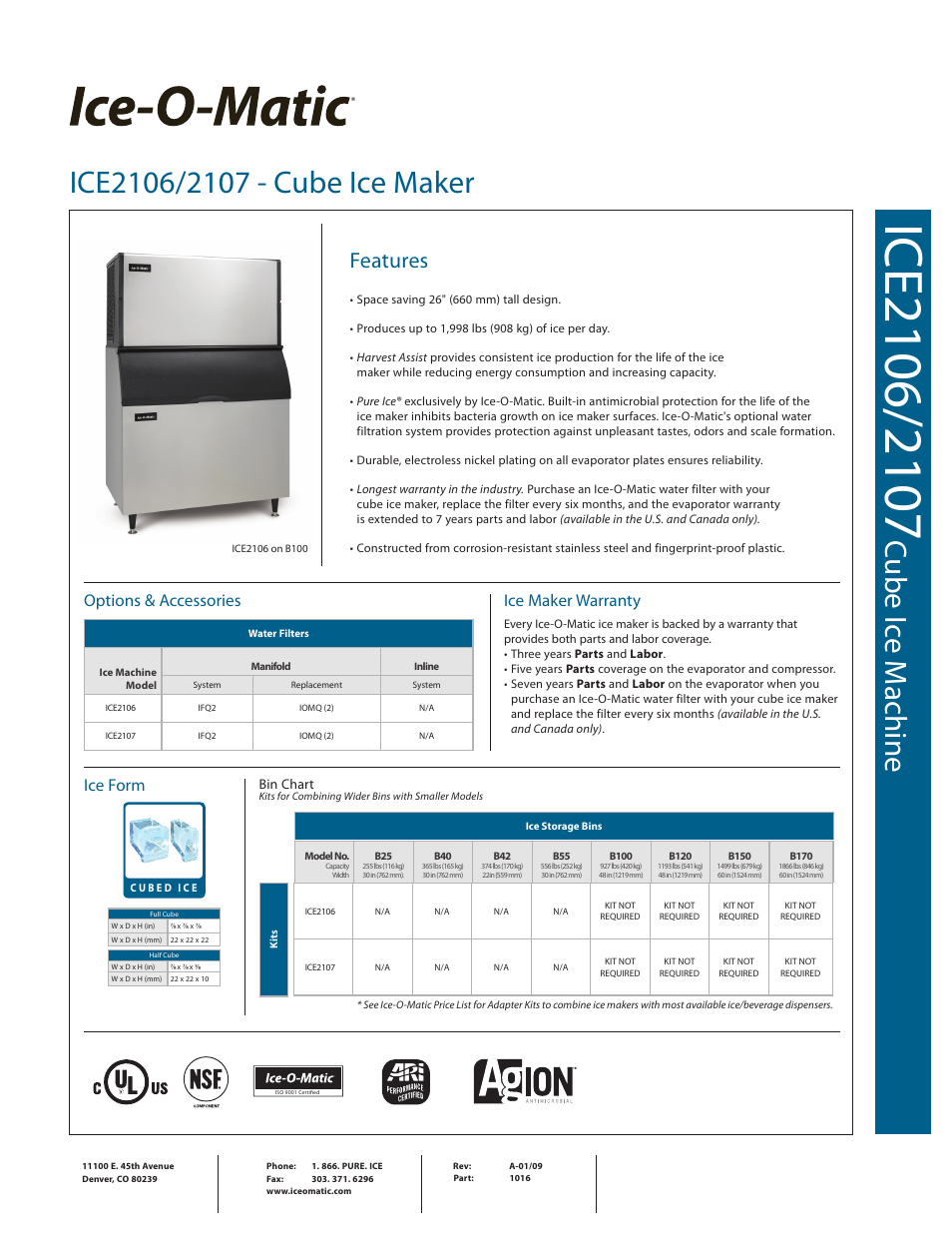 Ice-O-Matic KE2106 User Manual | 2 pages