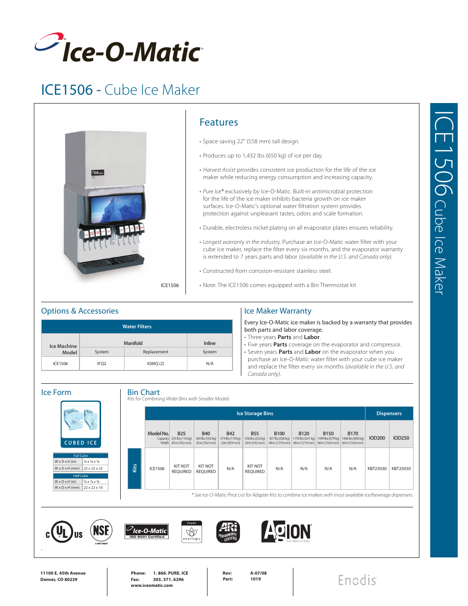 Ice-O-Matic ICE1506 Series User Manual | 2 pages