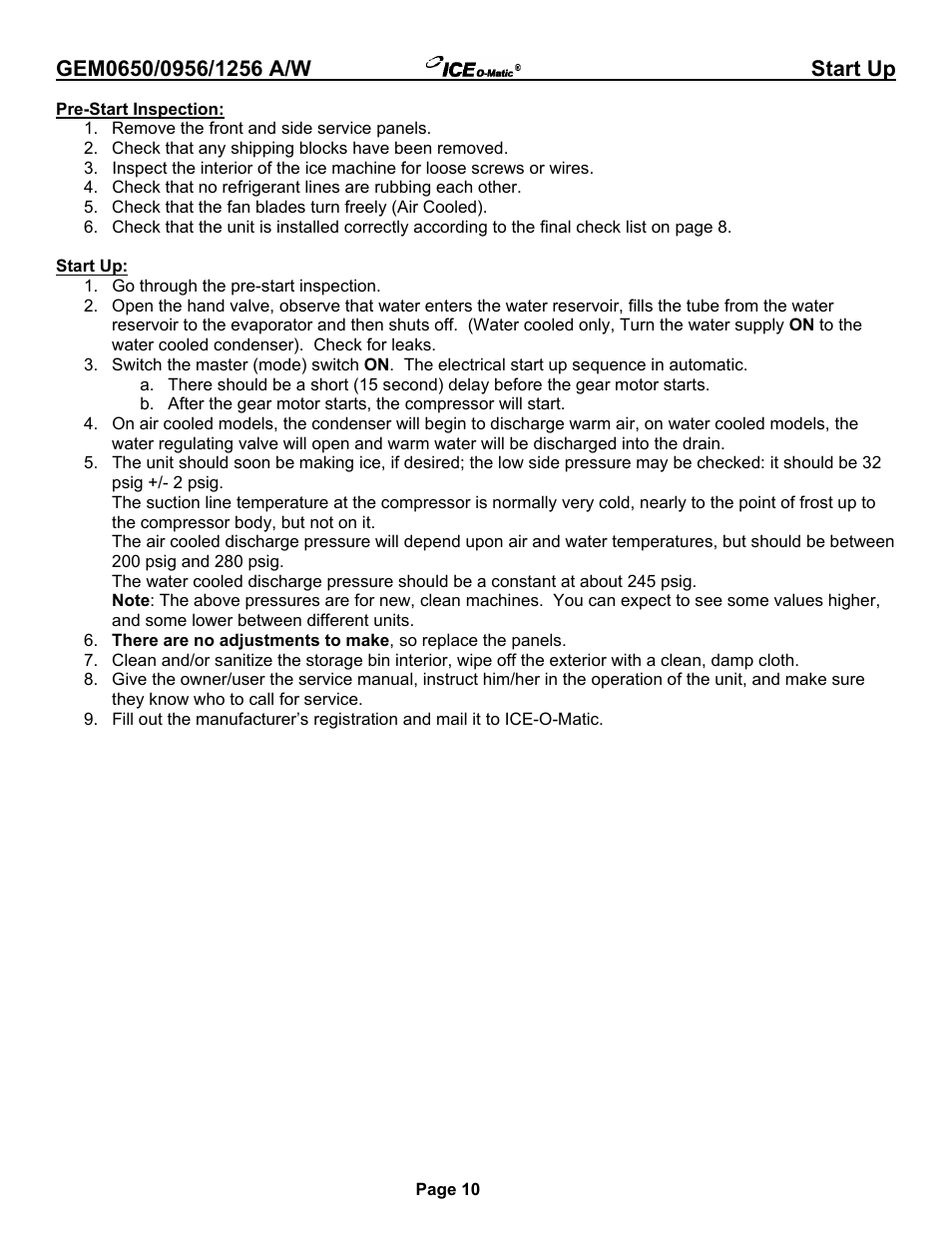 Ice-O-Matic GEM0650A/W User Manual | Page 16 / 43
