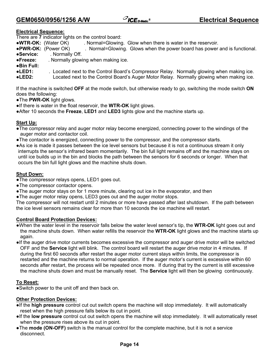 Ice-O-Matic GEM0650A/W User Manual | Page 20 / 43