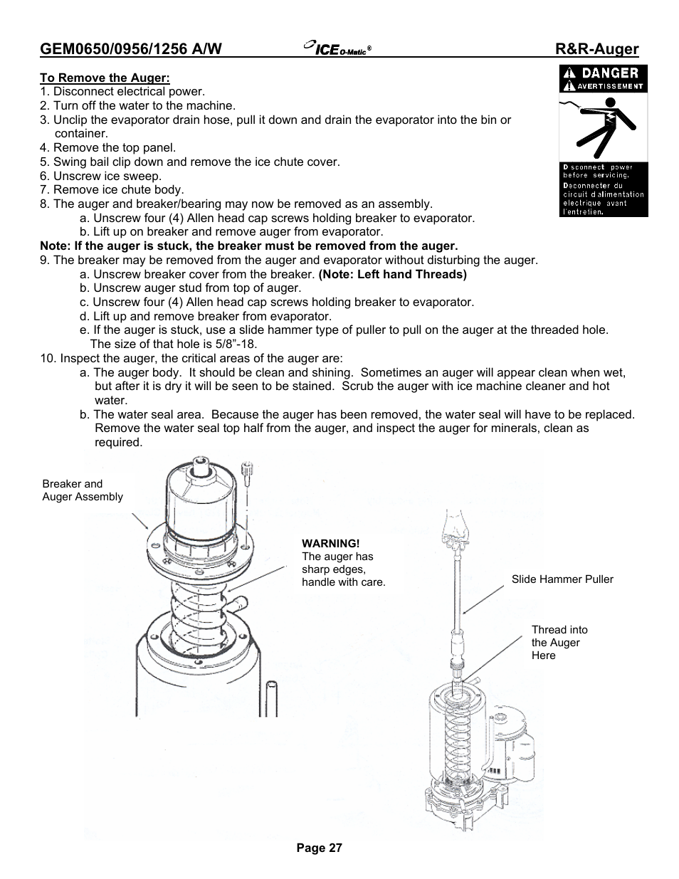 Ice-O-Matic GEM0650A/W User Manual | Page 33 / 43